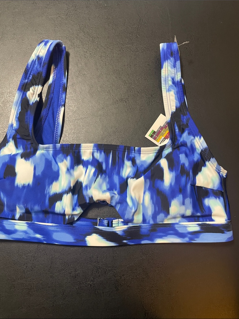 Blue Patterned Women’s Swim Top Time & Tru  NWT Sz. S 4/6 top only